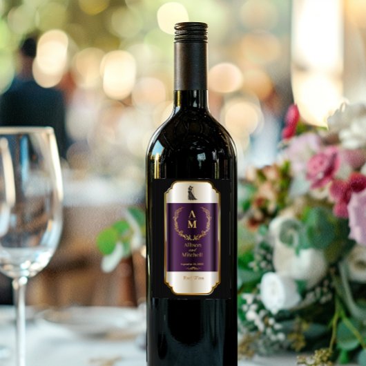 Aanpassen Romantisch Elegant Wedding Receptie Wijn Wijn Etiket