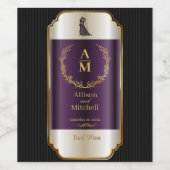 Aanpassen Romantisch Elegant Wedding Receptie Wijn Wijn Etiket (Enkel label)