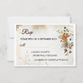 Aanpassen Rustic Boho Herfst floral RSVP Card (Voorkant)