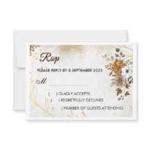 Aanpassen Rustic Boho Herfst floral RSVP Card
