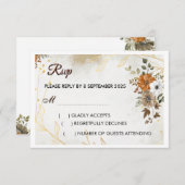 Aanpassen Rustic Boho Herfst floral RSVP Card (Voorkant / Achterkant)