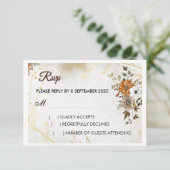 Aanpassen Rustic Boho Herfst floral RSVP Card Kaartje (Staand voorkant)