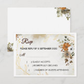 Aanpassen Rustic Boho Herfst floral RSVP Card Kaartje (Voorkant / Achterkant)
