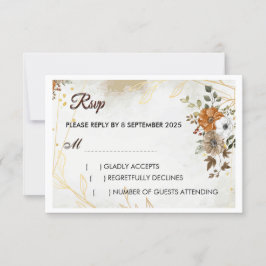 Aanpassen Rustic Boho Herfst floral RSVP Card Kaartje