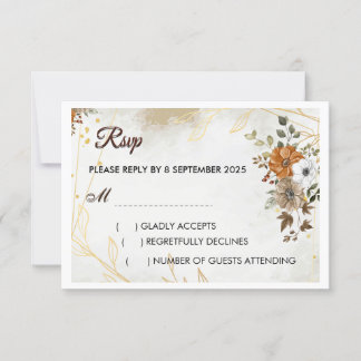 Aanpassen Rustic Boho Herfst floral RSVP Card Kaartje