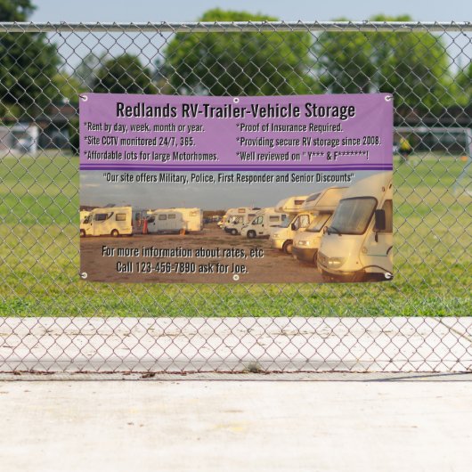 Aanpassen RV aanhangwagen voertuig opslagpartij Spandoek (Insitu)