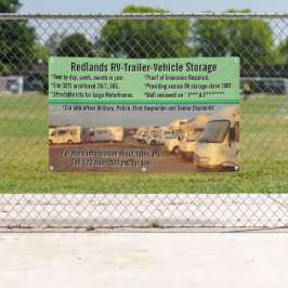 Aanpassen RV aanhangwagen voertuig opslagpartij Spandoek