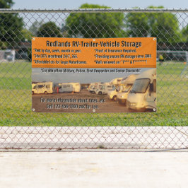 Aanpassen RV aanhangwagen voertuig opslagpartij Spandoek