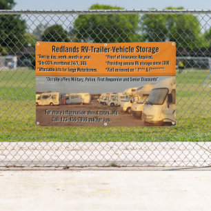 Aanpassen RV aanhangwagen voertuig opslagpartij Spandoek