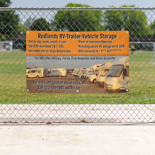 Aanpassen RV aanhangwagen voertuig opslagpartij Spandoek (Insitu)