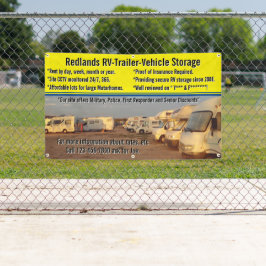 Aanpassen RV aanhangwagen voertuig opslagpartij Spandoek