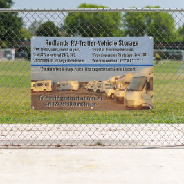 Aanpassen RV aanhangwagen voertuig opslagpartij Spandoek