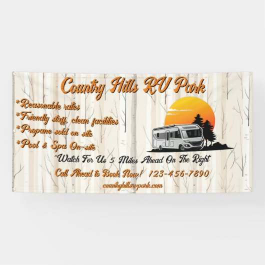 Aanpassen RV Park Camping Highway Spandoek (Horizontaal)