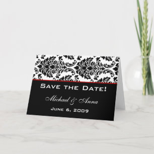 Aanpassen Save the Date Baroque Zwart Rood Aankondiging