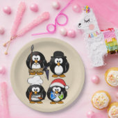 Aanpassen Schattigee pinguïns partij Papieren Bordje (Feest)