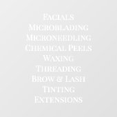 Aanpassen Services Lijst Basic voor Beauty Salon S Raamsticker (Vel)