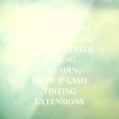 Aanpassen Services Lijst Basis voor Schoonheidssal Raamsticker (Vel 3)