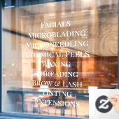 Aanpassen Services Lijst Basis voor Schoonheidssal Raamsticker (Cafe Raam)