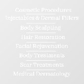 Aanpassen Skin Care Cosmetic Services List Door Raamsticker (Vel)