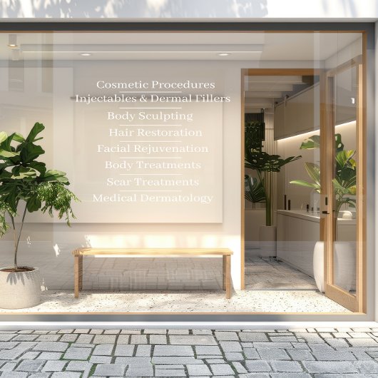 Aanpassen Skin Care Cosmetic Services List Front Raamsticker