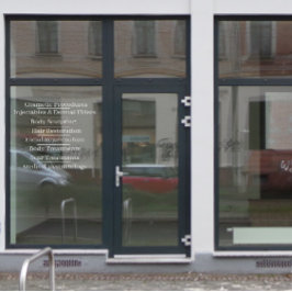 Aanpassen Skin Care Cosmetic Services List Front Raamsticker