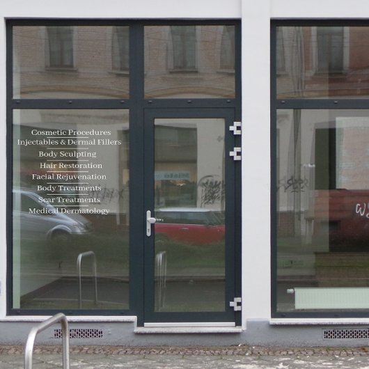 Aanpassen Skin Care Cosmetic Services List Front Raamsticker