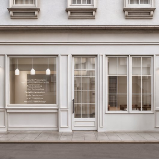 Aanpassen Skin Care Cosmetic Services List Front Raamsticker