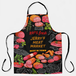 Aanpassen slagerij winkel zakelijke vleesdelen schort