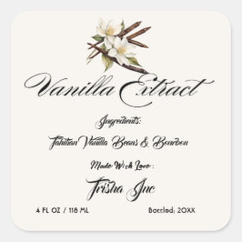Aanpassen Small Business Vanilla Extract Product Vierkante Sticker