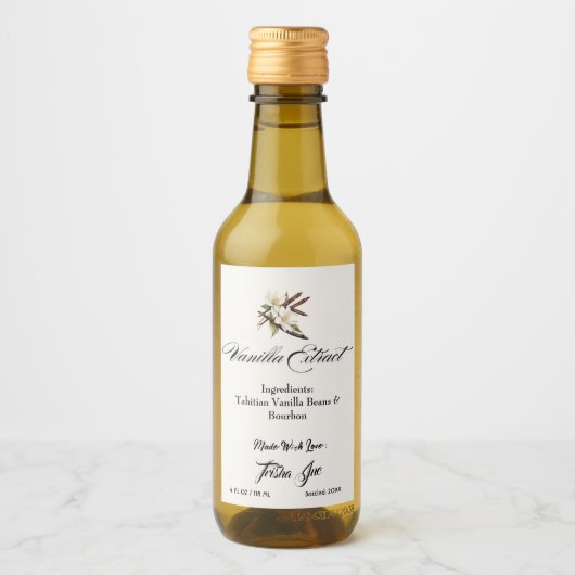 Aanpassen Small Business Vanilla Extract Product Wijn Etiket (Voorkant)