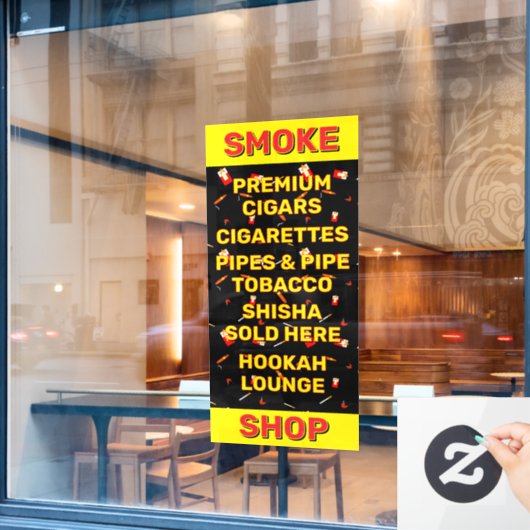 Aanpassen Smoke Shop Sigaretten Tabak Raamsticker (Cafe Raam)