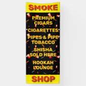 Aanpassen Smoke Shop Sigaretten Tabak Spandoek (Verticaal)