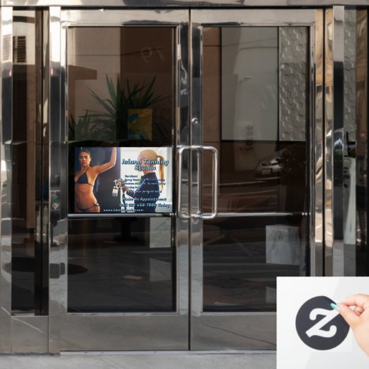 Aanpassen Spray Tanning Booth Business 3 Raamsticker (Kantoordeur)