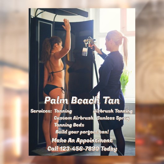 Aanpassen Spray Tanning Booth Business 4 Raamsticker (Vel 2)