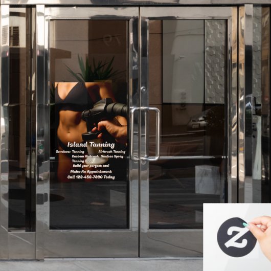 Aanpassen Spray Tanning Booth Business Raamsticker (Kantoordeur)