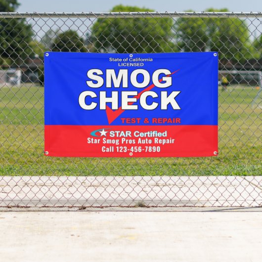Aanpassen Star-gecertificeerde Smog-test Automotiv Spandoek (Insitu)