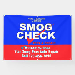 Aanpassen Star-gecertificeerde Smogtest Autowerkpl Spandoek