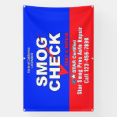 Aanpassen Star-gecertificeerde Smogtest Autowerkpl Spandoek (Verticaal)