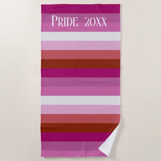 Aanpassen strandlaken - Lesbian Pride Flag (Voorkant)