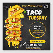 Aanpassen Taco dinsdag Mexicaanse Restaurant Promo Raamsticker (Vel)