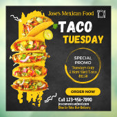 Aanpassen Taco dinsdag Mexicaanse Restaurant Promo Raamsticker (Vel 3)
