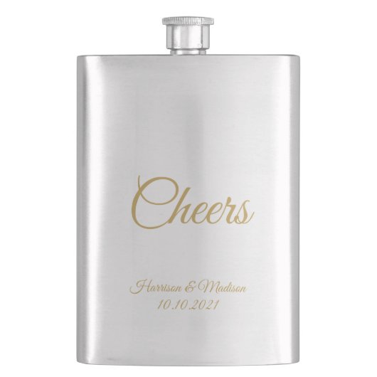 aanpassen tekst Cheers Bruiloft cadeau gunsten Fla Flacon (Voorkant)