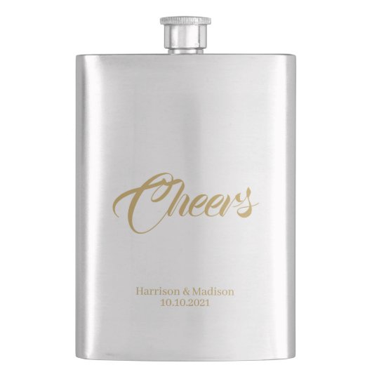 aanpassen tekst Cheers Bruiloft cadeau gunsten Fla Flacon (Voorkant)