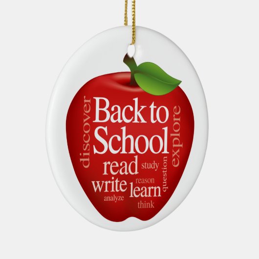 Aanpassen Terug naar School Keramisch Ornament (Rechts)