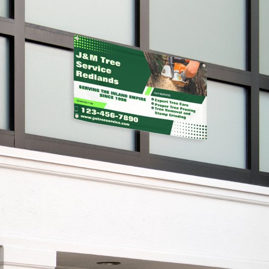 Aanpassen Tree Service Arborist Stump Grinder Fenc Spandoek (Buitenkant Gebouw)