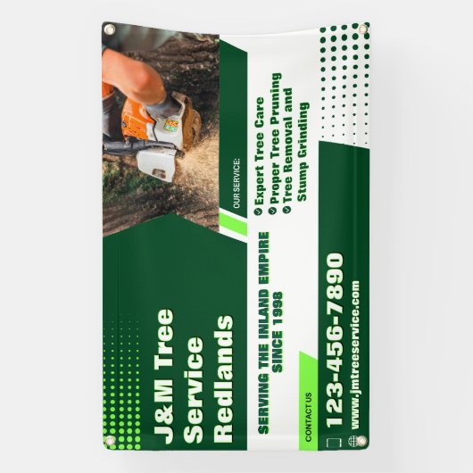 Aanpassen Tree Service Arborist Stump Grinder Fenc Spandoek (Verticaal)