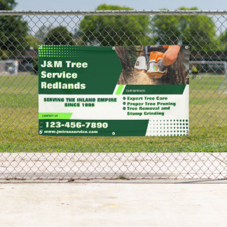 Aanpassen Tree Service Arborist Stump Grinder Fenc Spandoek