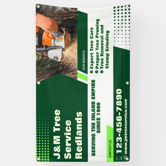 Aanpassen Tree Service Arborist Stump Grinder Fenc Spandoek (Verticaal)