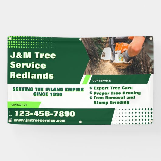 Aanpassen Tree Service Arborist Stump Grinder Fenc Spandoek (Horizontaal)