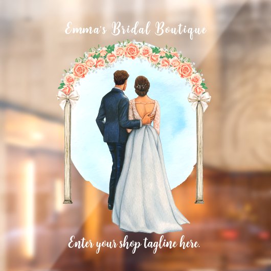 Aanpassen trouwjurk bruids boetiekwinkel raamsticker (Vel 2)